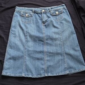 Classic Blue A-Line Denim Skirt